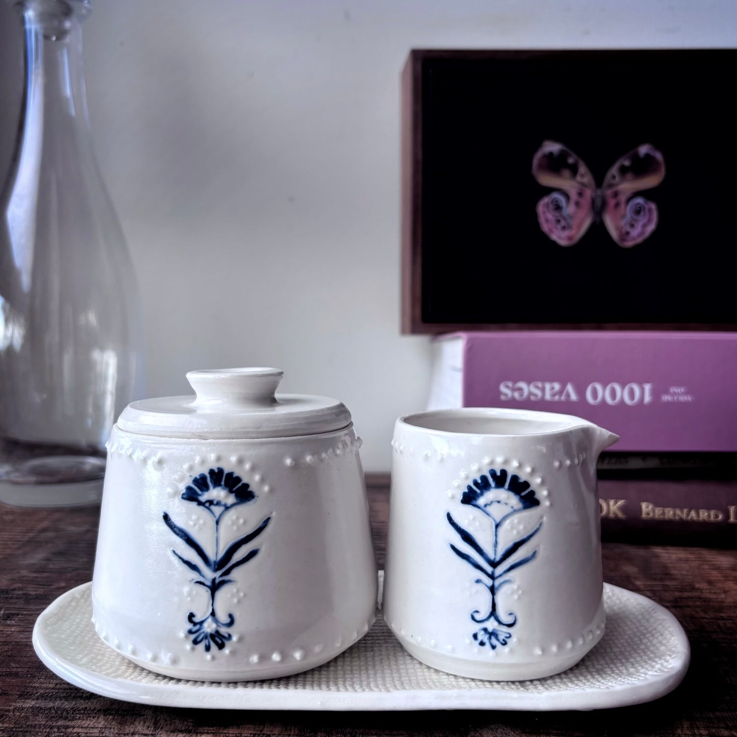 Sugar Bowl & Milk Jug Tray Set