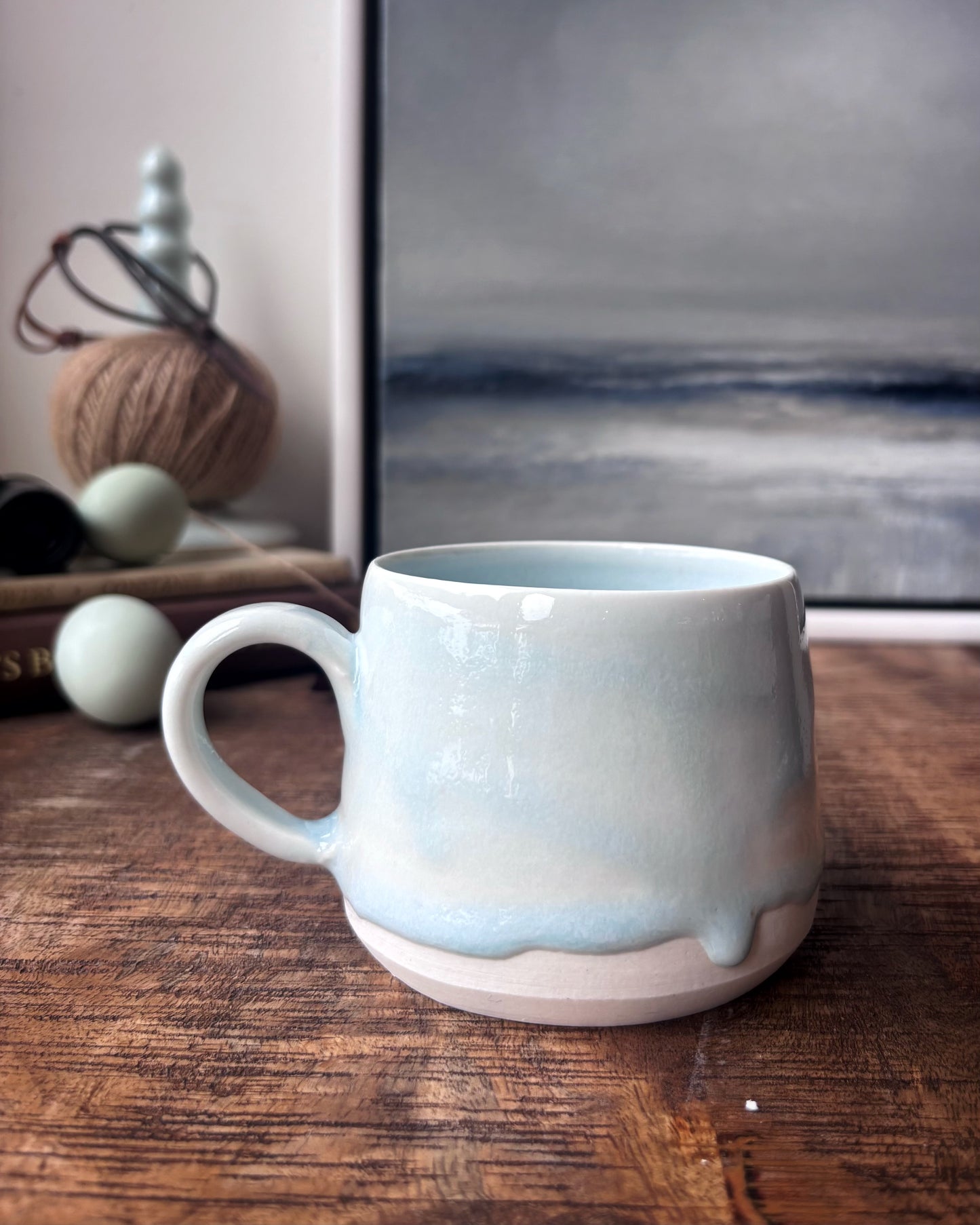 Porcelain Mug - Blue Drippy