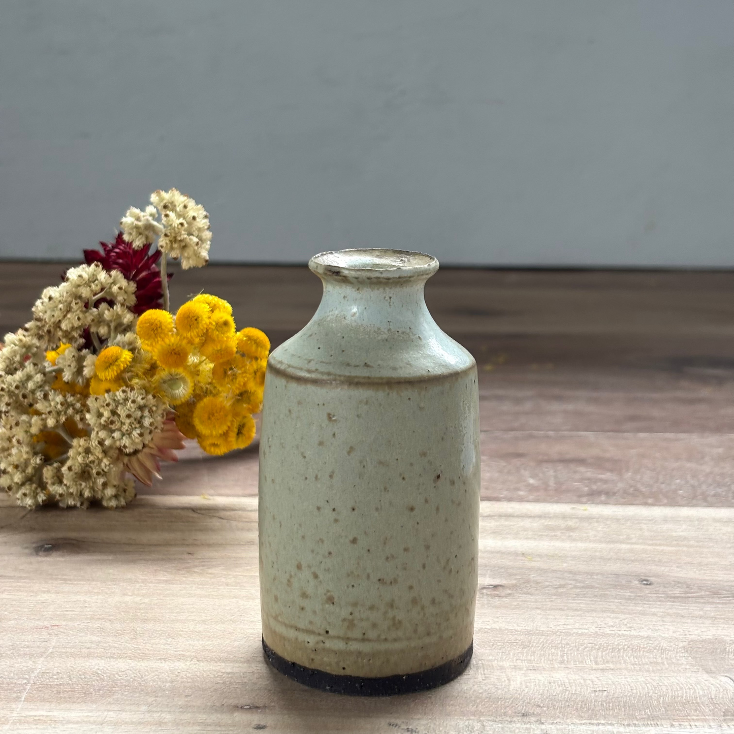 Ink Pot Vase & flowers - Sage