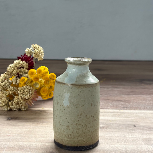 Ink Pot Vase & flowers - Sage