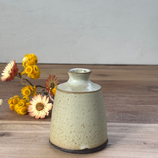 Ink Pot Vase & flowers - Ocean Haze