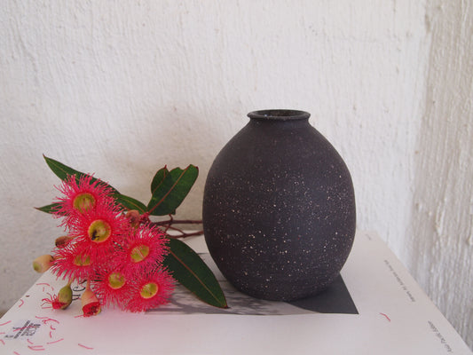 Little Black Speckled Vase