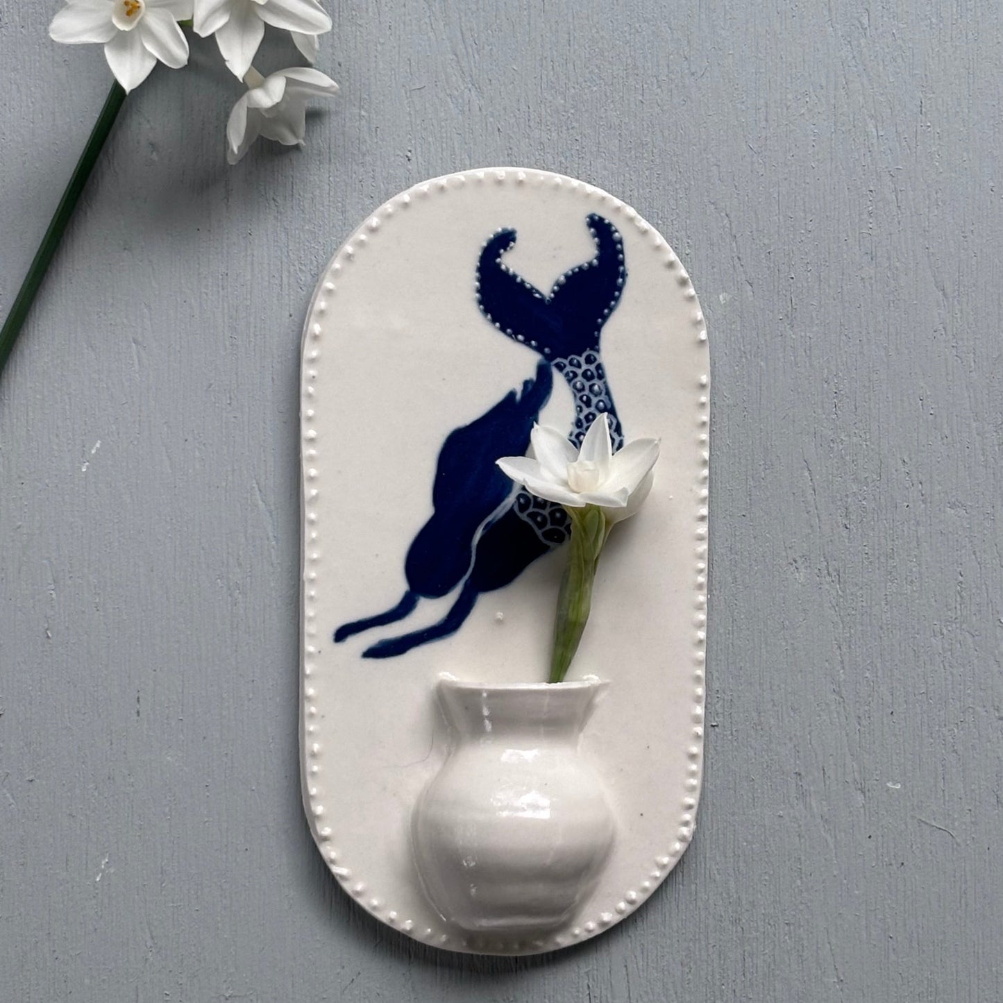 Porcelain Mermaid Wall Vase