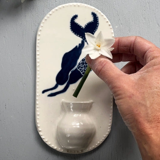 Porcelain Mermaid Wall Vase