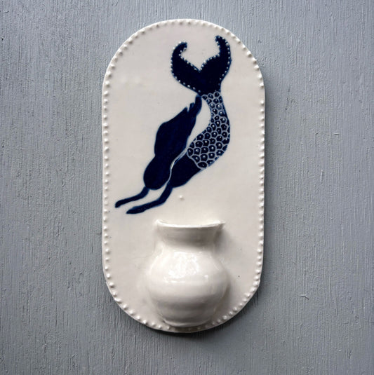 Porcelain Mermaid Wall Vase