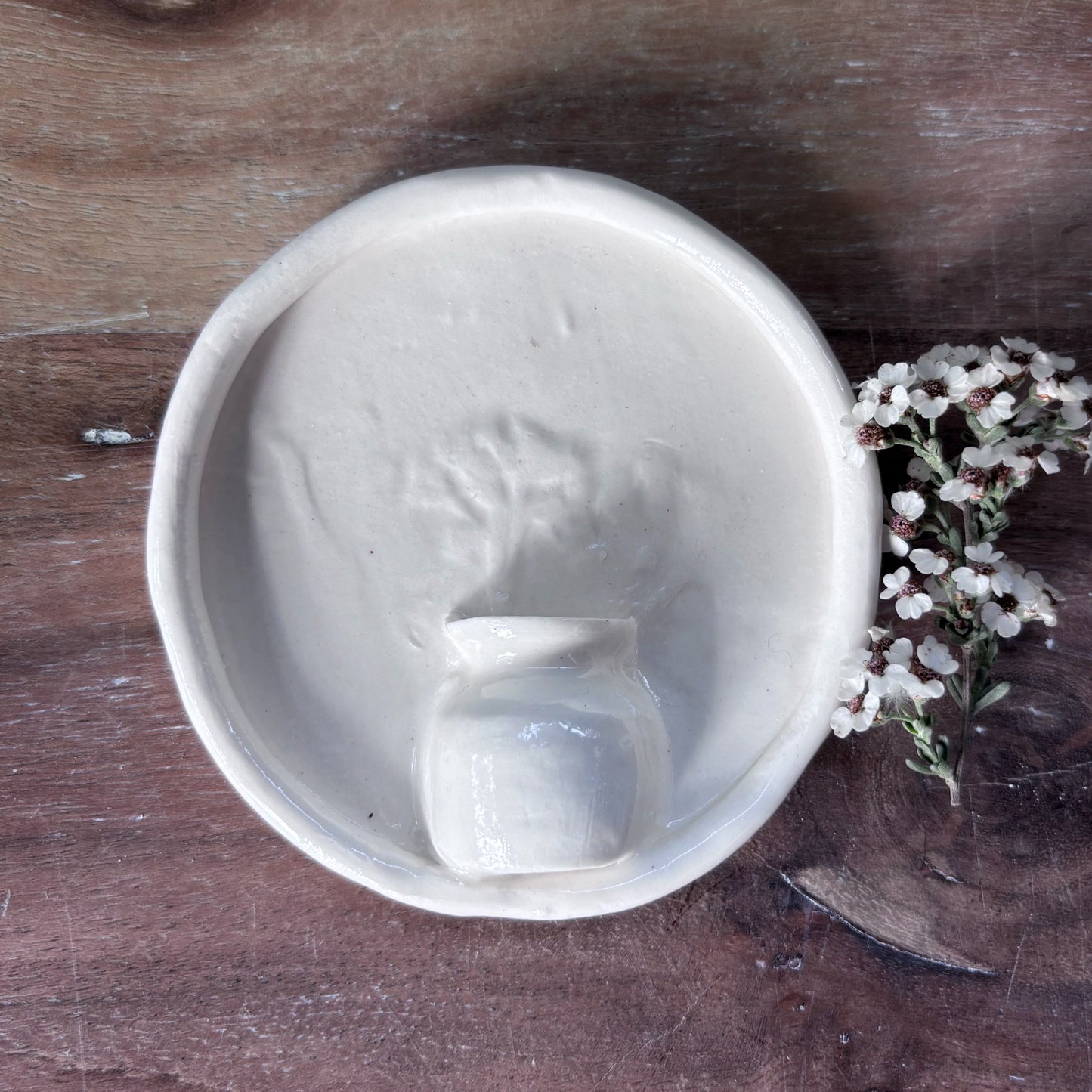 Porcelain Mini Wall Vase - Flower Imprint