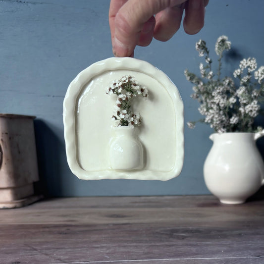 Porcelain Mini Wall Vase - Smooth Arch