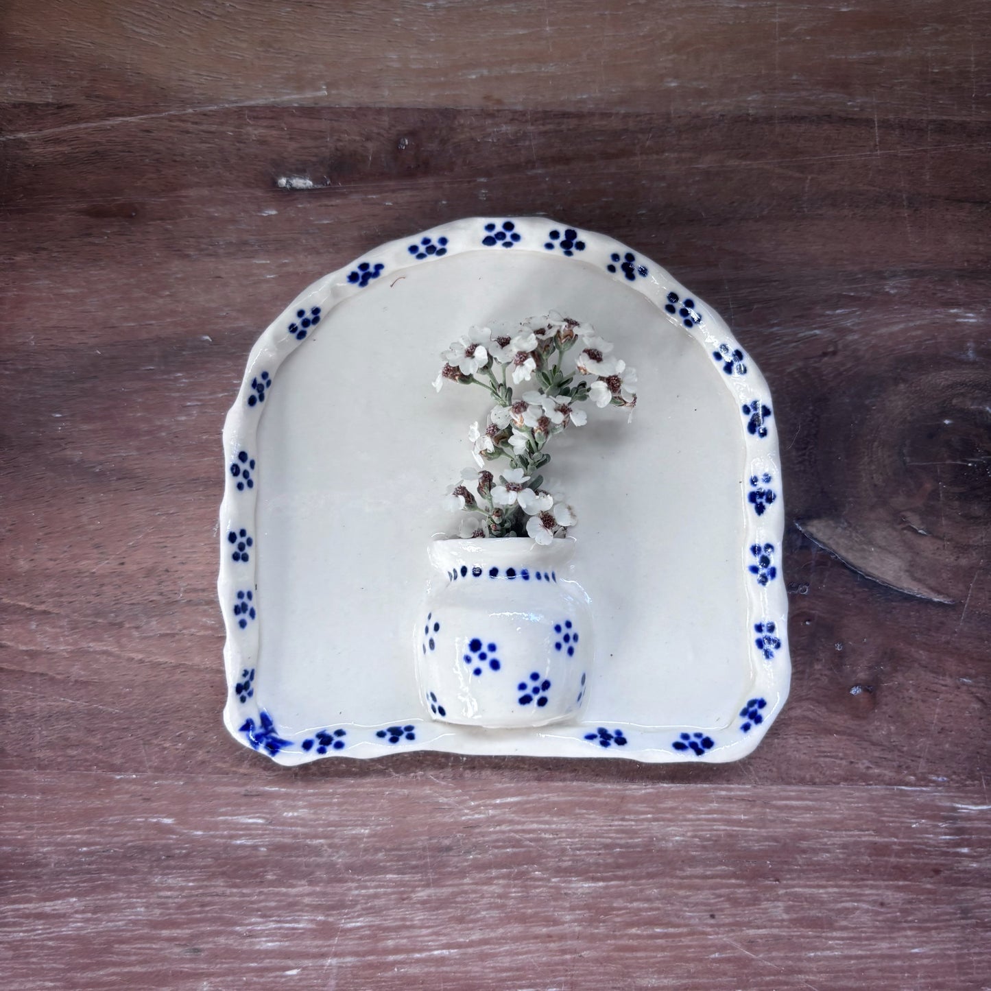 Porcelain Mini Wall Vase - Blue Daisy