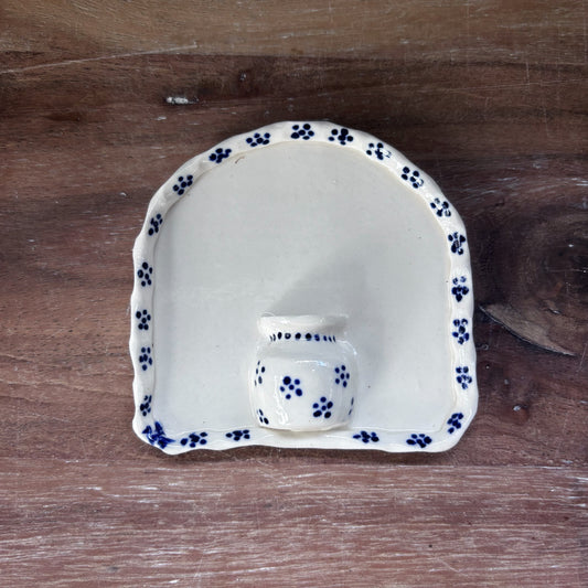 Porcelain Mini Wall Vase - Blue Daisy