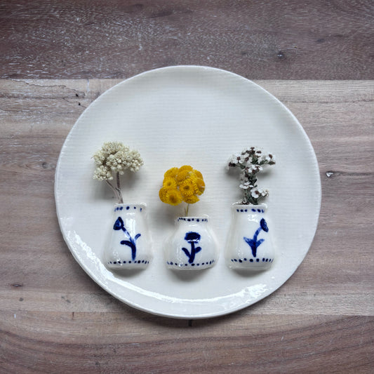 Porcelain Triple Mini Wall Vase