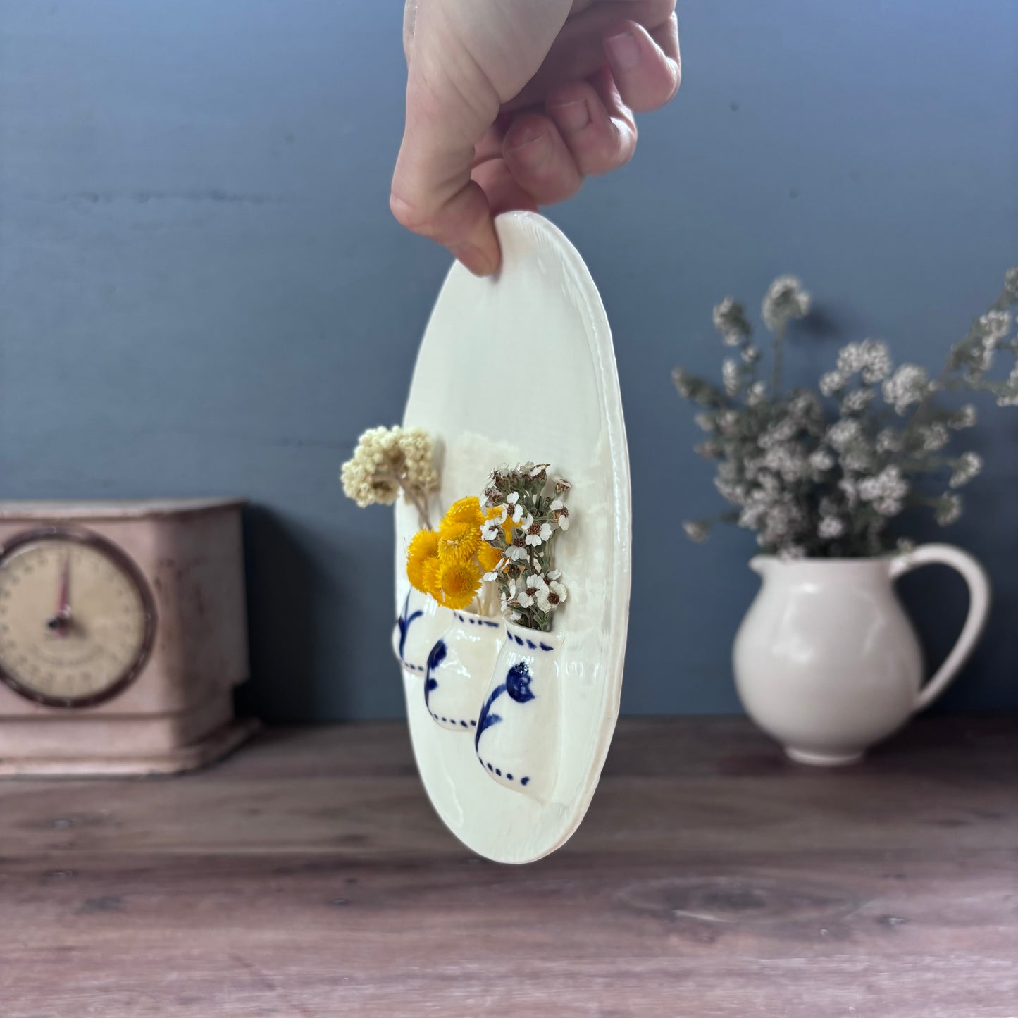 Porcelain Triple Mini Wall Vase