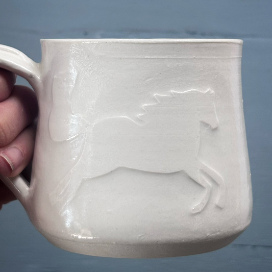 Porcelain Mug - White Horse