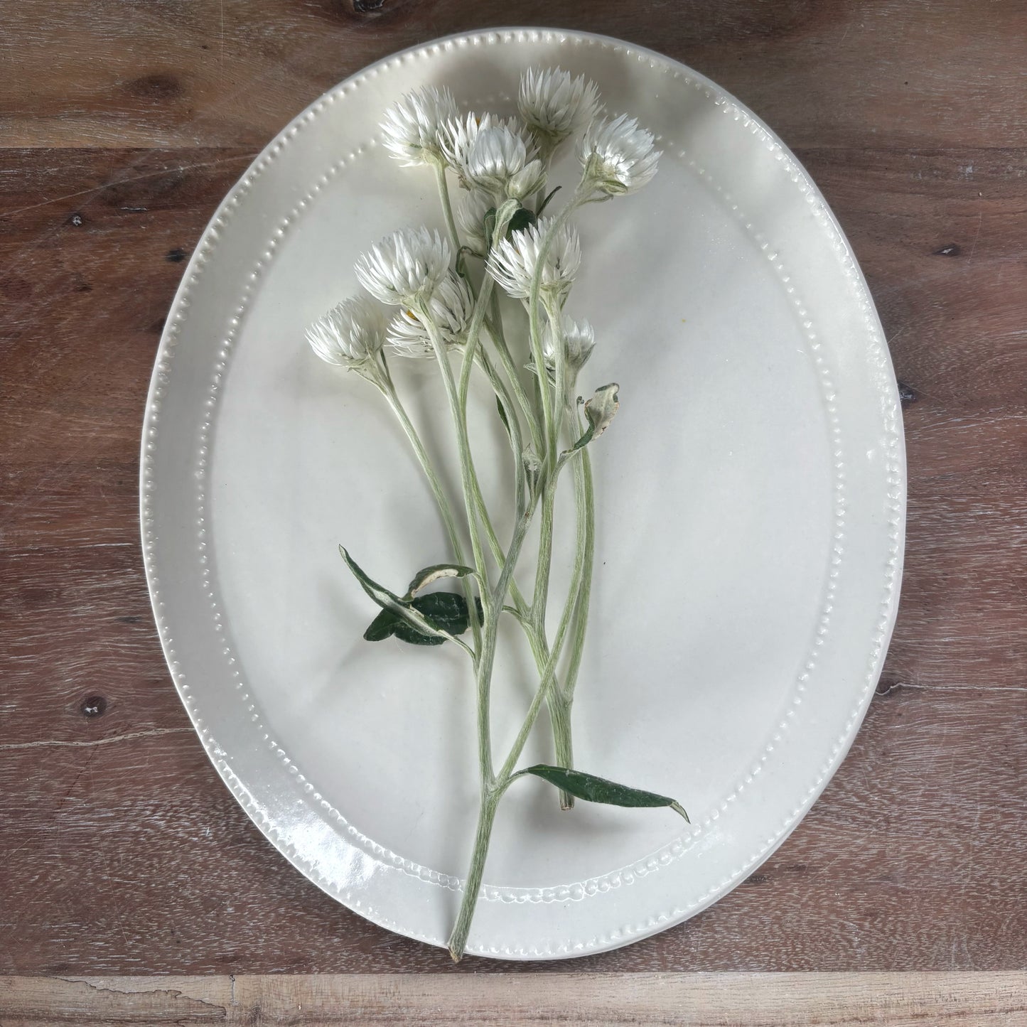 Porcelain Oval Platter - Slip embossed