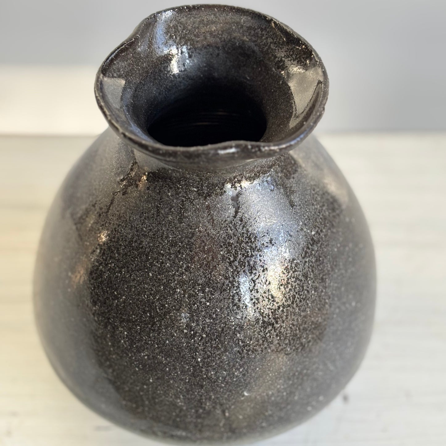 Wood Fired Black Vase