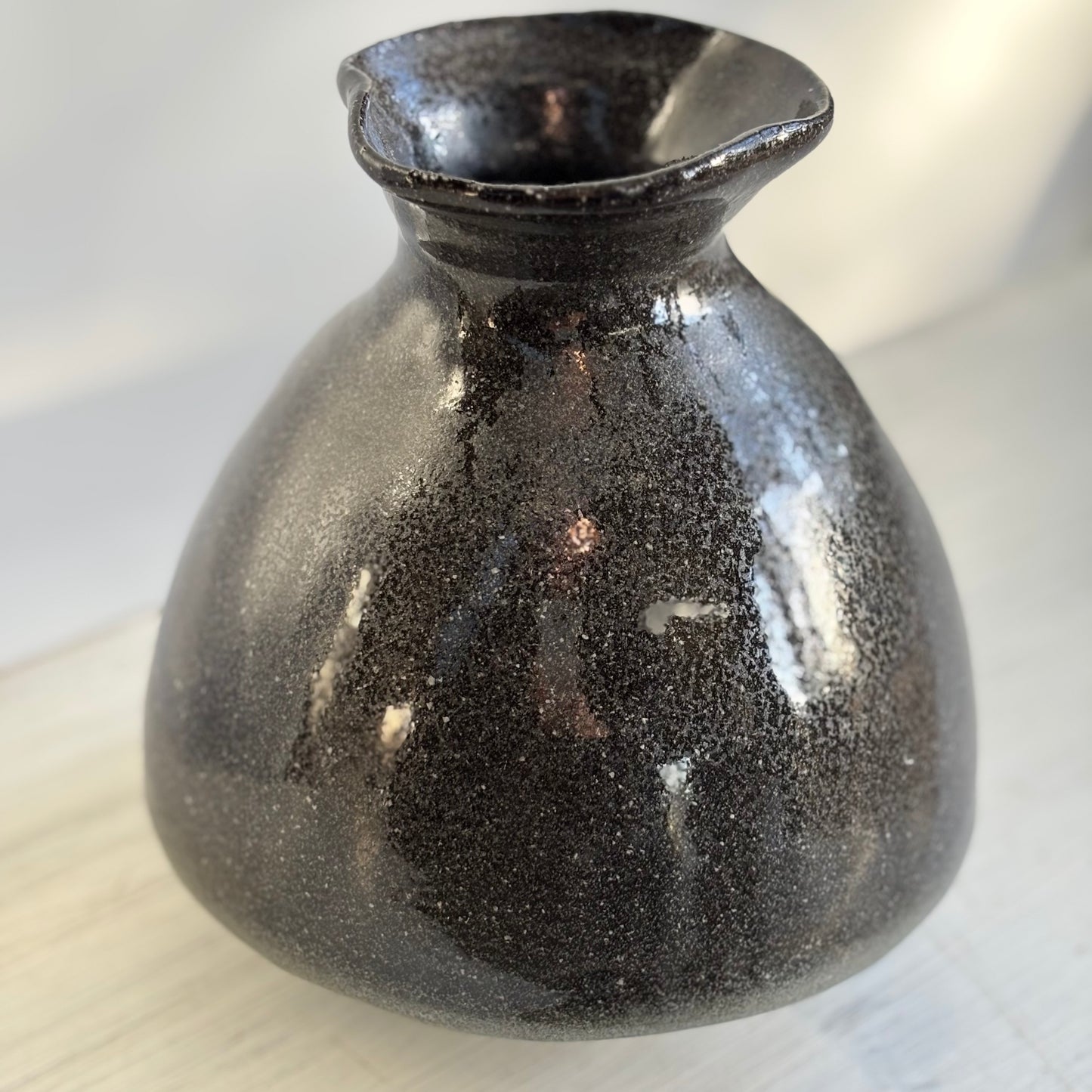 Wood Fired Black Vase