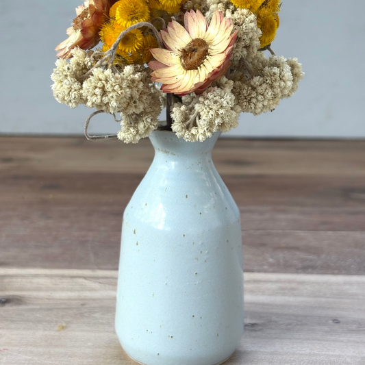 Ink Pot Vase & flowers - Linen