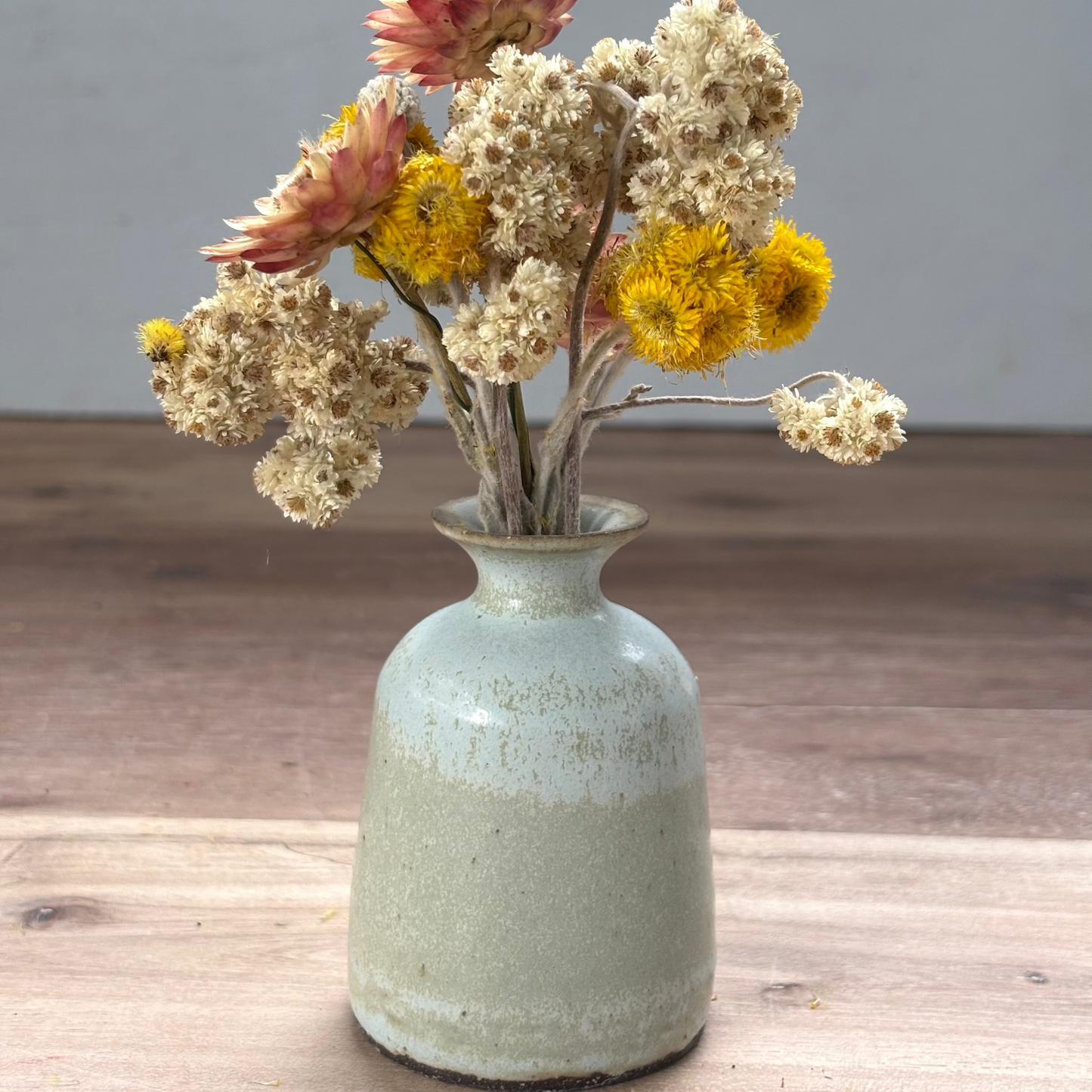 Ink Pot Vase & flowers - Waterfall