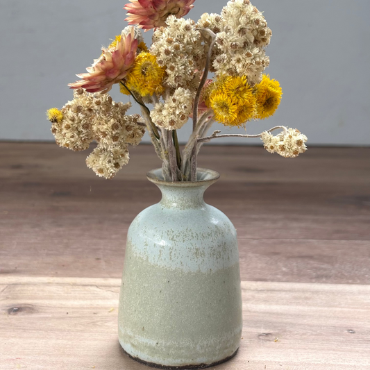 Ink Pot Vase & flowers - Waterfall