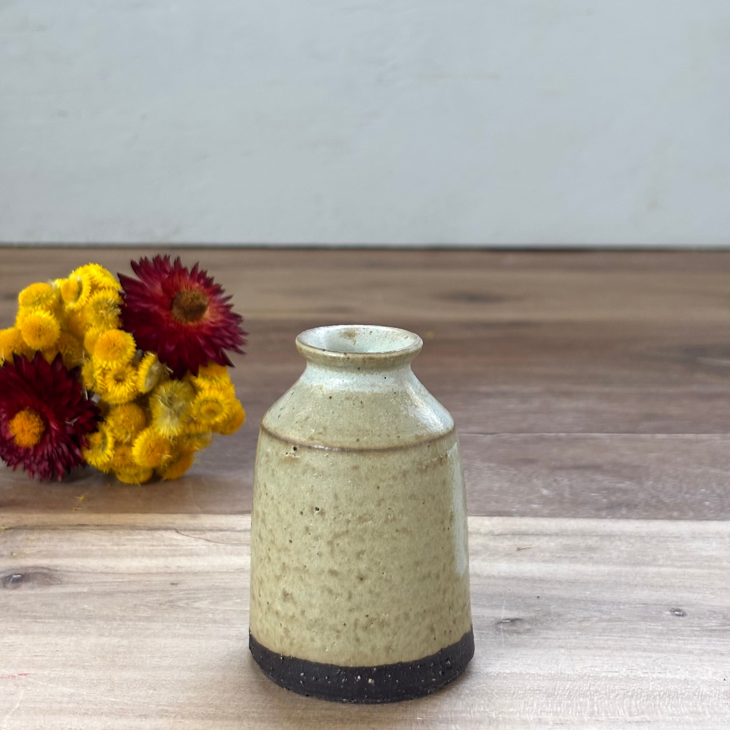 Ink Pot Vase & flowers - Olive Leaf